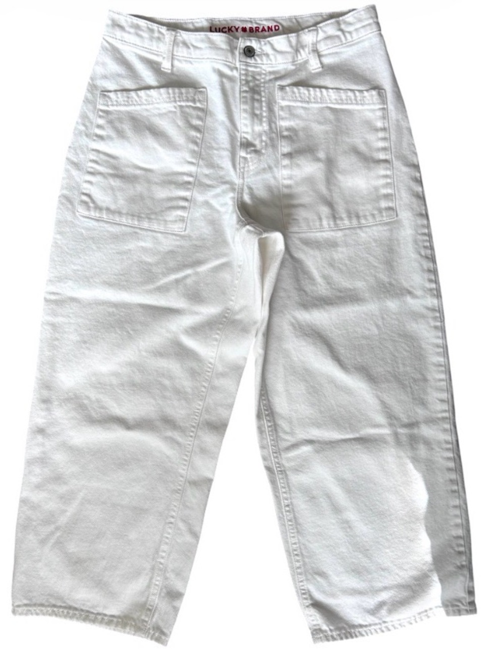 Lucky Brand White Utility Wide Leg Cropped Jeans Size 10 - 0017